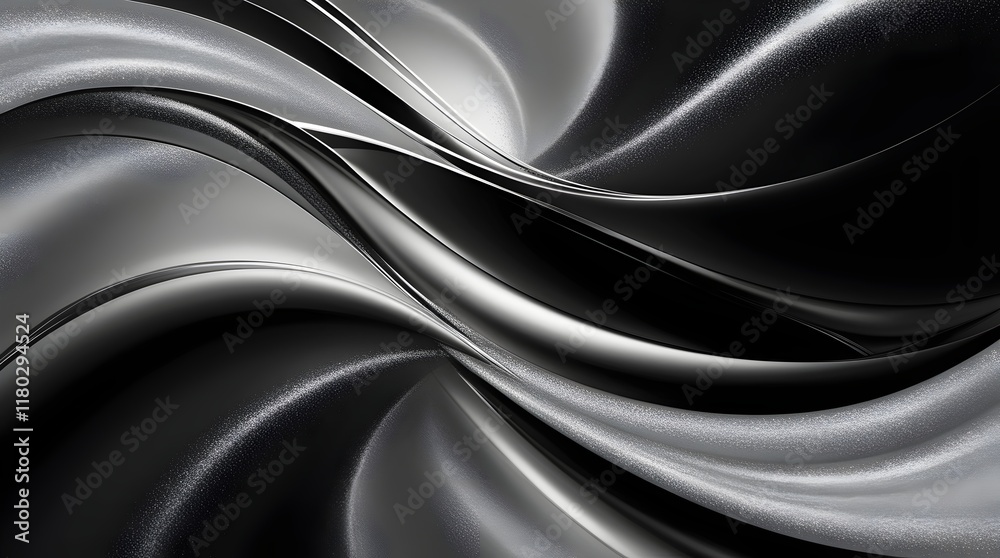 Fototapeta premium abstract pattern with black and silver tones creating a sense of flow