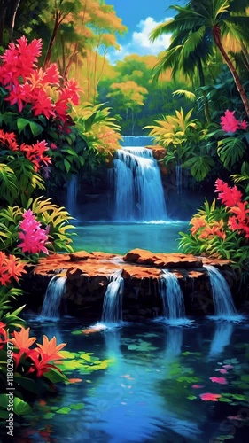 waterfall in the jungle