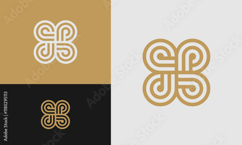 China knot icon. Set of Line Celtic Knot in different color. Vector