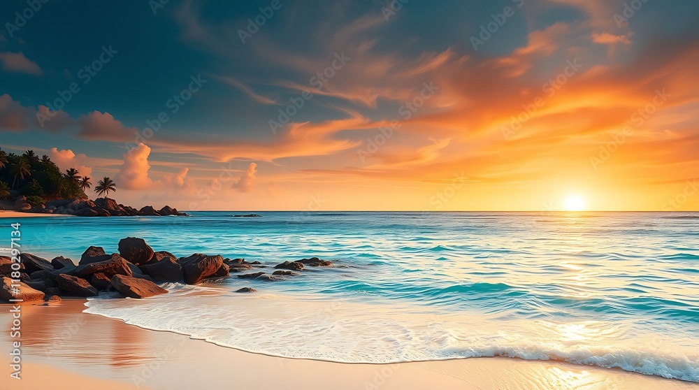 Obraz premium sunset on the beach