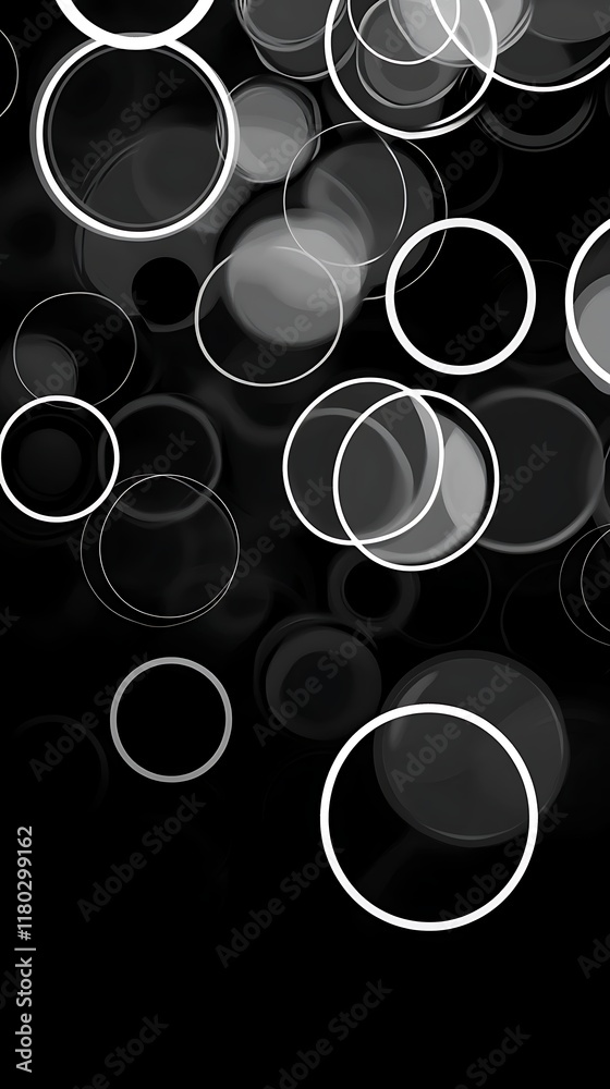 A Geometric Design Background Featuring Circular Patterns in Black and White with a Modern Aesthetic. A Geometric Design Background Featuring Circular Patterns in Black and White with a Modern Aesthetic.