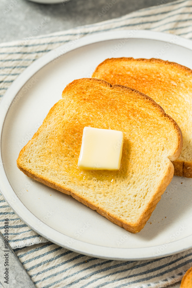 Homemade Toasted Bread Slice with Butter Homemade Toasted Bread Slice with Butter