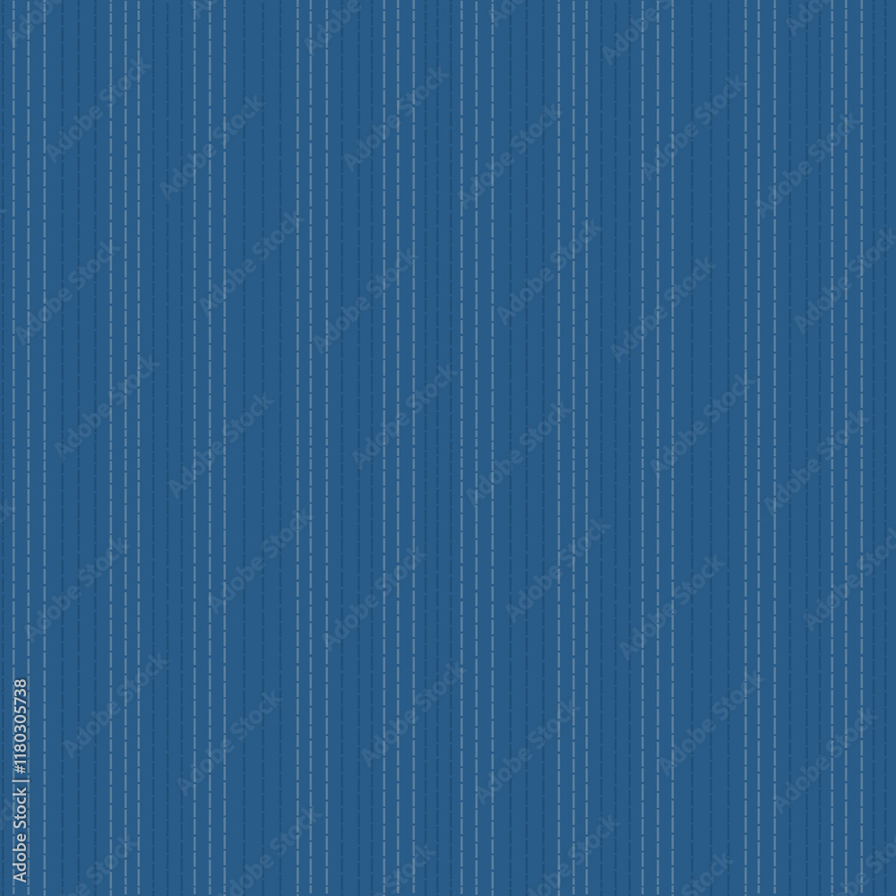 Obraz premium Seamless pattern of vertical stripes dotted lines on indigo blue color background