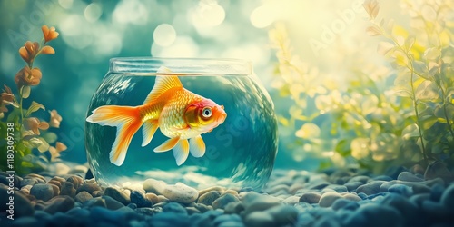 Big Goldfish in Small Aquarium – Outgrown Habitat photo