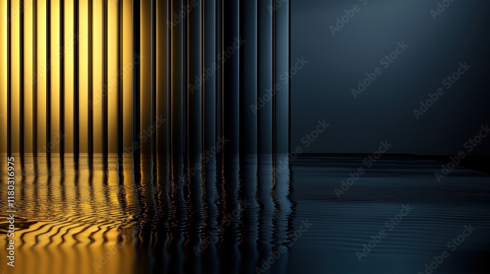 Obraz premium A reflection of a building in a body of water
