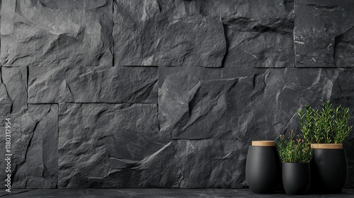 Black anthracite stone concrete texture background panorama banner long
