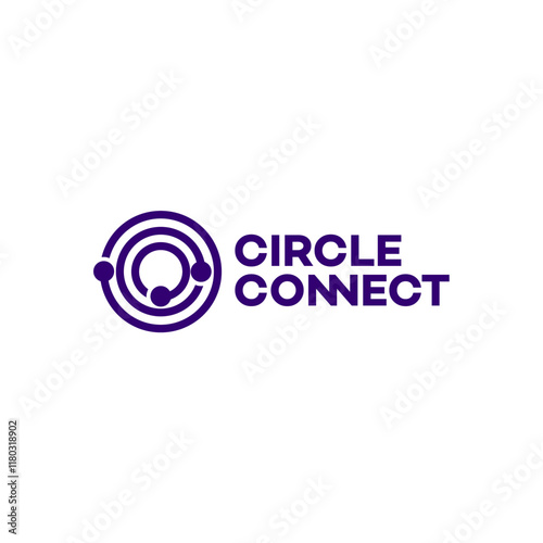 Circle Connection Communication Technology symbolizes seamless innovation for a cutting-edge editable vector brand identity corporate image.
