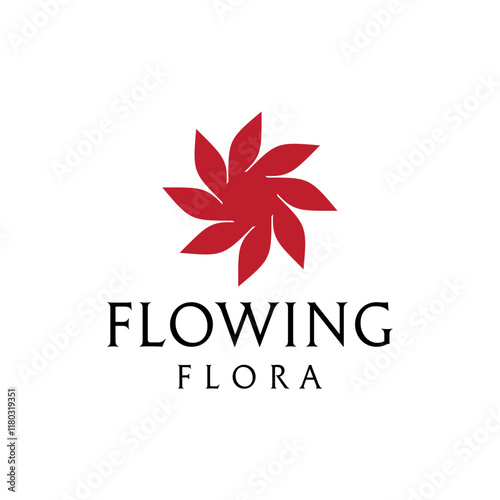 Flowing Flora Swirl Leaf integrates natural flow and vitality for a timeless editable vector brand identity corporate image.