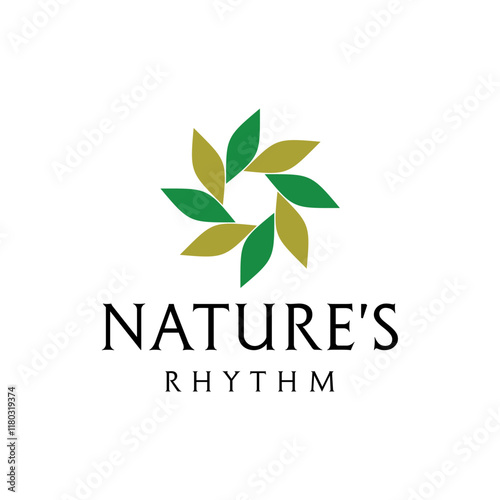 Nature's Rhythm Leaf Swirl embodies organic flow and sustainability, ideal for a brand identity corporate image editable vector.