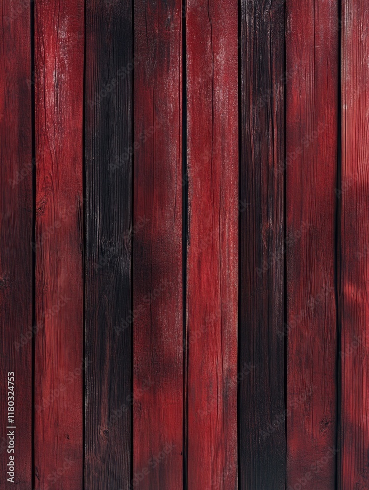 Close-up of wooden wall with red paint
