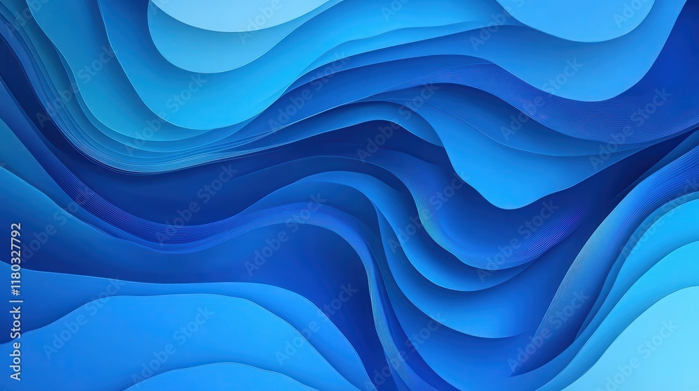 Fototapeta premium abstract blue background with waves, abstract background, blue watercolor background, gradient background