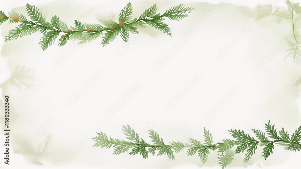 watercolor designs christmas decorating template illustrations border mistletoe frame border christmas tree decoration plant holiday tree branch nature leaf celebration object flower gold winter