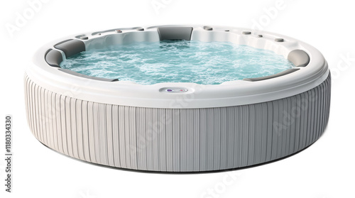 Insulated Hot Tub Cover for Energy Efficiency Isolated on White Background