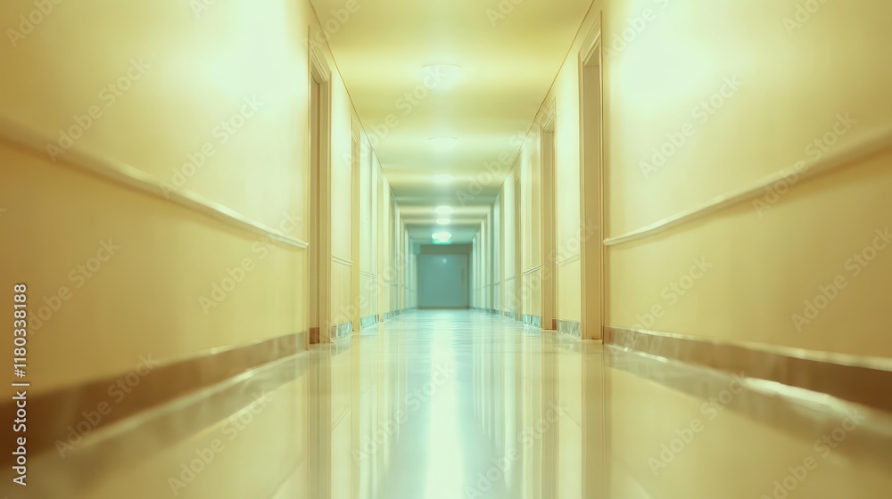 Obraz premium blur image background of corridor in hospital or clinic image