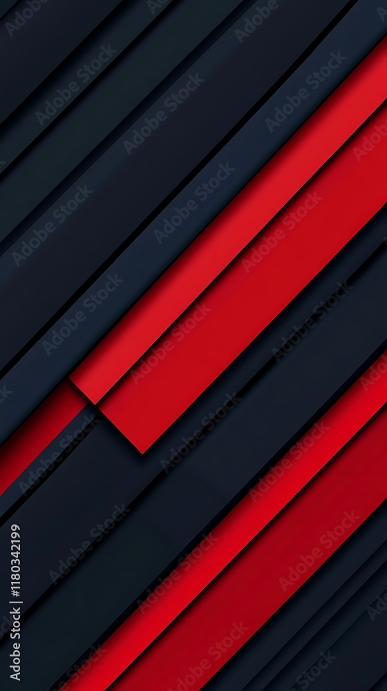 Obraz premium Geometric Background Featuring Bold Black and Red Diagonal Patterns for a Modern Look