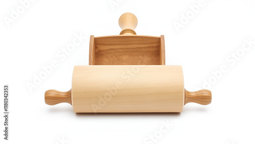 wooden roller isolated photo