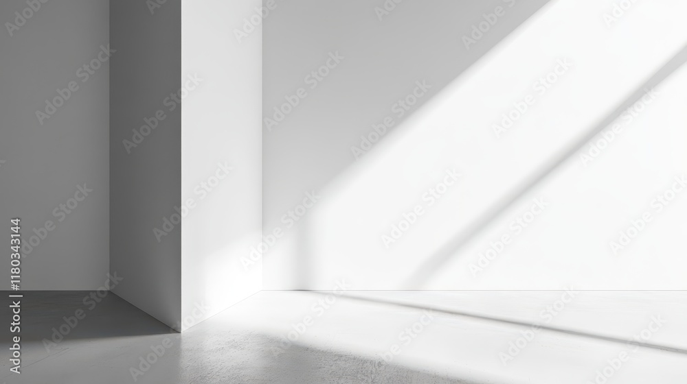 Fototapeta premium White Wall Corner in Modern Firm Mockup