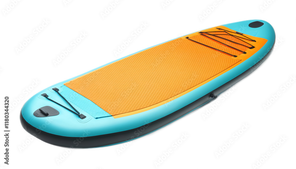 Inflatable Paddleboard for Water Sports Isolated on White Background Inflatable Paddleboard for Water Sports Isolated on White Background