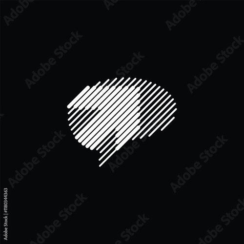 brain logo with up right arrow line logo vector