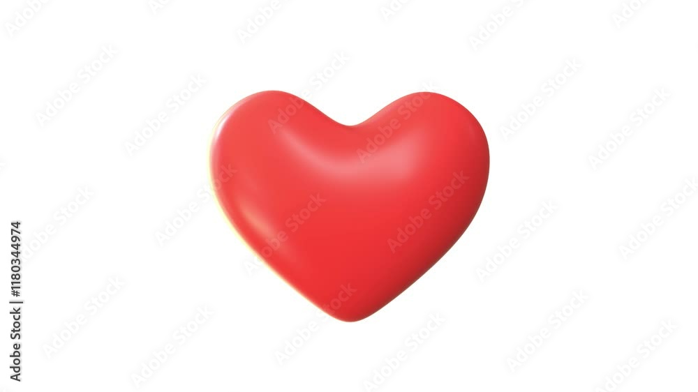 Red Heart. 3D Heart Symbol Rotates. Valentine's Day Video Red Heart. 3D Heart Symbol Rotates. Valentine's Day Video