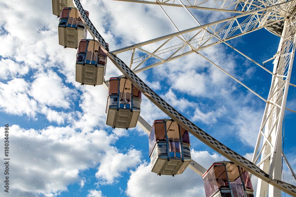 Ferris Wheel Against a Vibrant Sky in Brussels Ferris Wheel Against a Vibrant Sky in Brussels