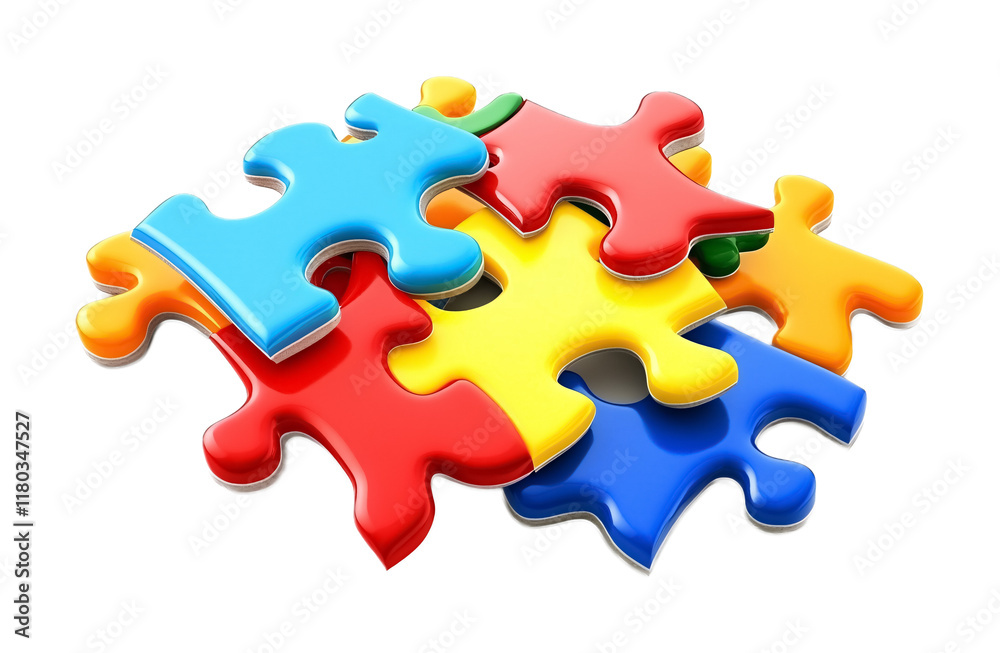 Challenging Jigsaw Puzzle for Mind Games Isolated on White Background Challenging Jigsaw Puzzle for Mind Games Isolated on White Background