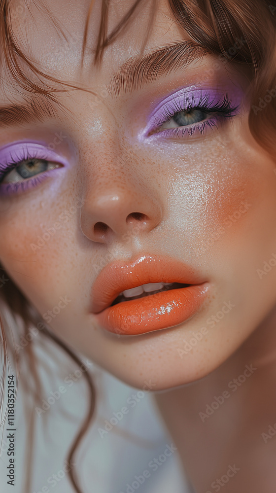 Beauty portrait of a beautiful woman with bright makeup Beauty portrait of a beautiful woman with bright makeup