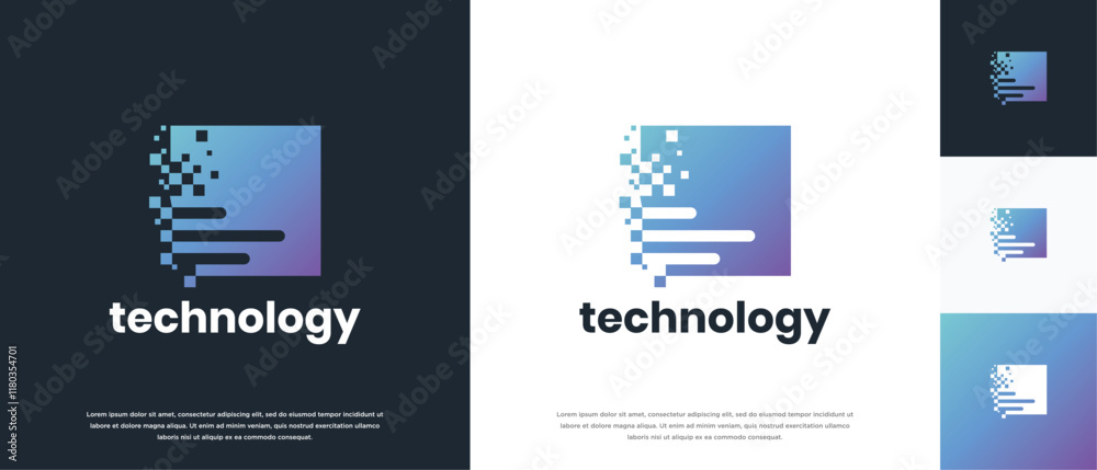 Box technology logo design. Box technology connection logo template. Technology logo symbol icon Box technology logo design. Box technology connection logo template. Technology logo symbol icon