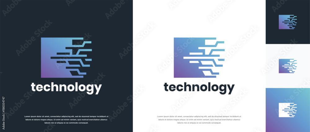 Box technology logo design. Box technology connection logo template. Technology logo symbol icon Box technology logo design. Box technology connection logo template. Technology logo symbol icon