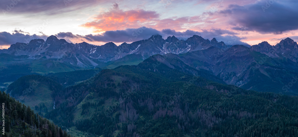 Spectacular landscape on Italian Alps Mountain Dolomite at Falcade