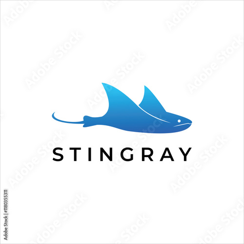 stingray logo design fish ocean animal vector photo