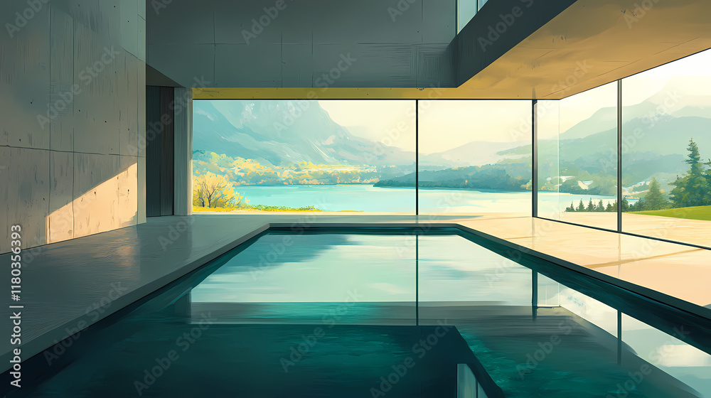 Fototapeta premium minimalist house middle organic