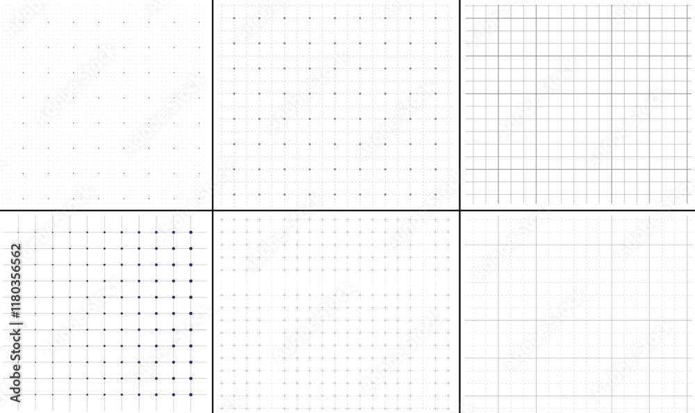 Set of Geometry Grid , Monochrome grid of squares. Geometric simple scheme .