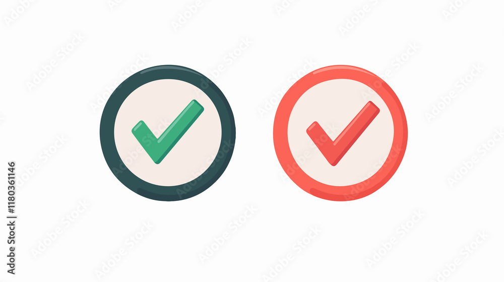 Green checkmark vector illustration for positive decision making Green checkmark vector illustration for positive decision making