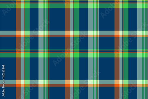 Collection textile texture seamless, popular tartan vector pattern. New fabric background check plaid in cyan and orange colors.