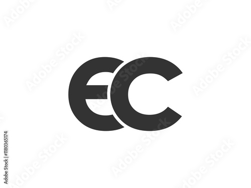 EC creative geometric initial based modern and minimal logo. Letter e c trendy fonts.