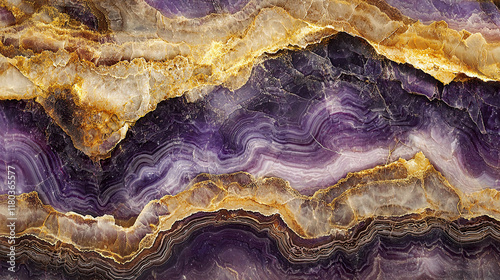 Wallpaper Mural Deep purple and gold marbled layers with cosmic-like formations and smooth, organic patterns  Torontodigital.ca