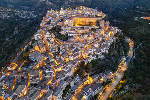 Ragusa Ibla - Veduta aerea notturna