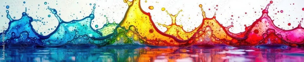 Colorful abstract water splashes with a rainbow effect, regenbogen, farbenfluss, wasserfarben Colorful abstract water splashes with a rainbow effect, regenbogen, farbenfluss, wasserfarben