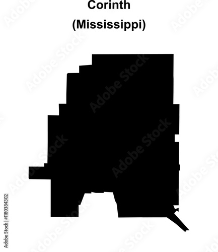 Corinth (Mississippi) blank outline map