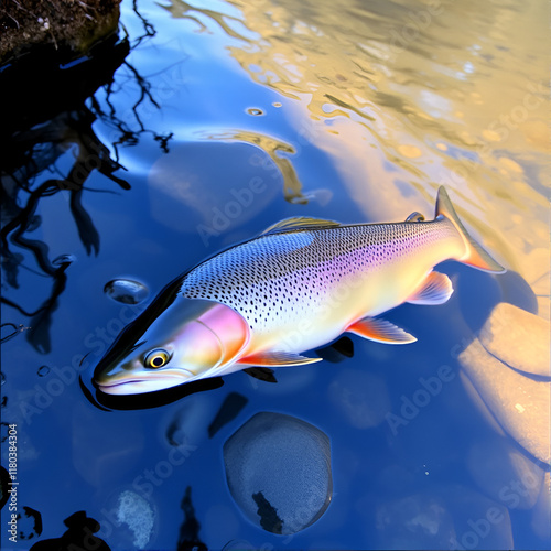 brown trout Salmo trutta European species of salmonid fish widely introduced into suitable environments globally includes purely freshwater populations referred to as riverine ecotype photo