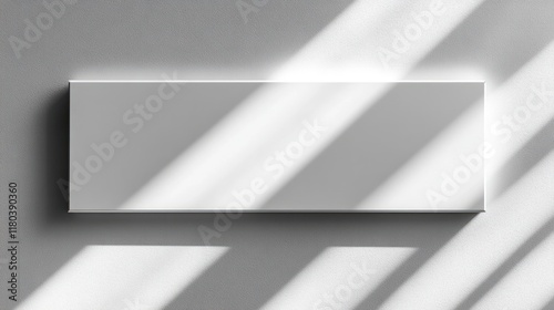 White oblong object casts angled shadow, for use as a mockup.