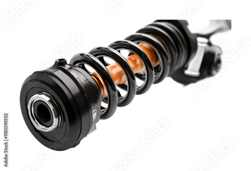 Mountain Bike Shock Absorber for Smooth Rides - Isolated on White Background photo