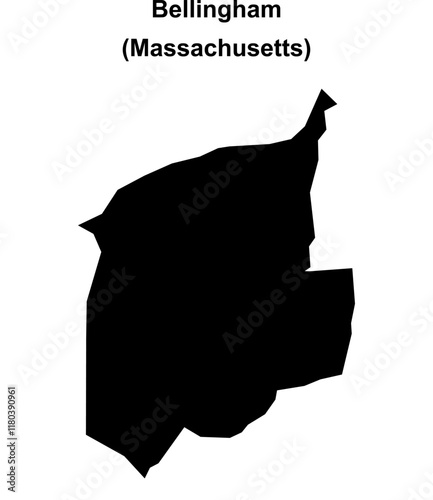 Bellingham (Massachusetts) blank outline map