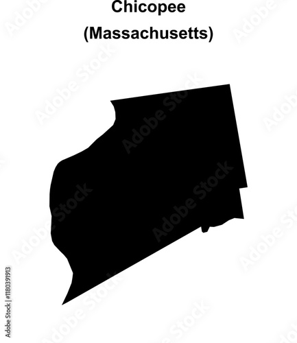 Chicopee (Massachusetts) blank outline map