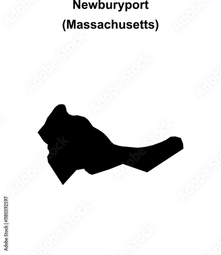 Newburyport (Massachusetts) blank outline map photo