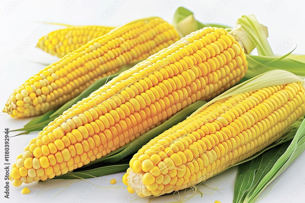 Corn, Cob, Food, Vegetable, Isolated, Yellow, Maize, White, Healthy, Fresh Corn, Cob, Food, Vegetable, Isolated, Yellow, Maize, White, Healthy, Fresh