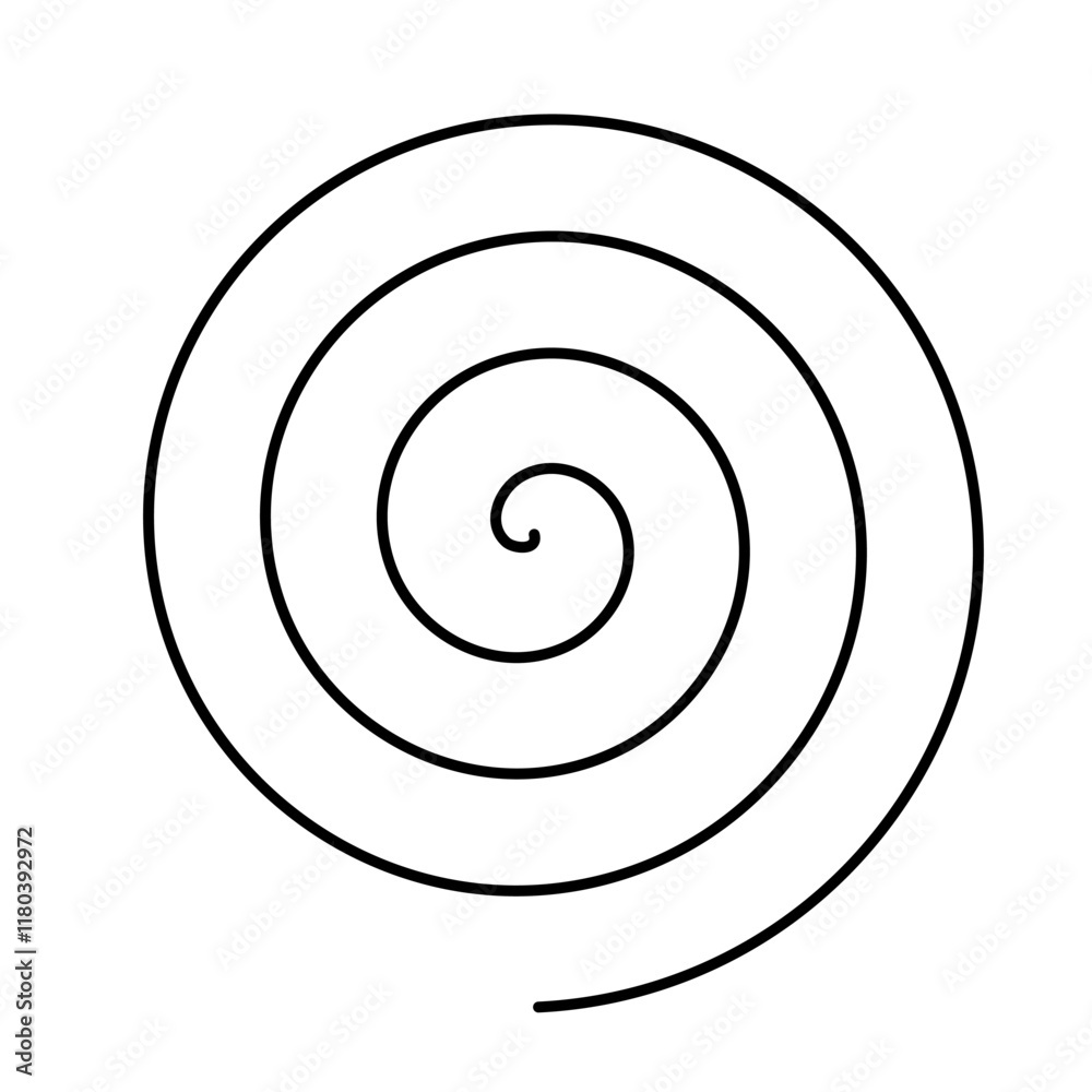 Thin black spiral symbol. Simple flat vector design element. Thin black spiral symbol. Simple flat vector design element.