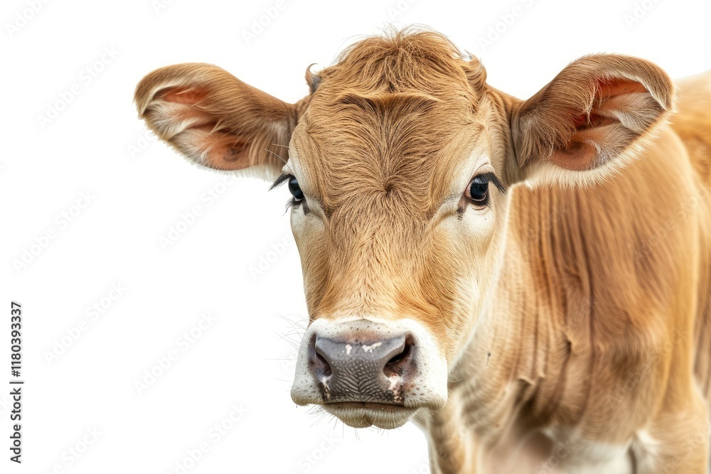Detailed Picture of Curious Cow Isolated on Transparent Background Detailed Picture of Curious Cow Isolated on Transparent Background
