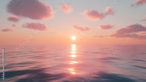 Serene Ocean Sunset with Soft Pastel Colors